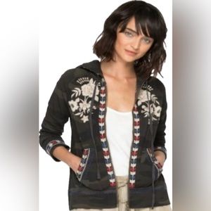 Johnny Was Zoe Embroidered Zip-Front Hoodie